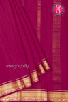 Pure Mysore Crepe Silk Saree -Mejentapink-PA01337