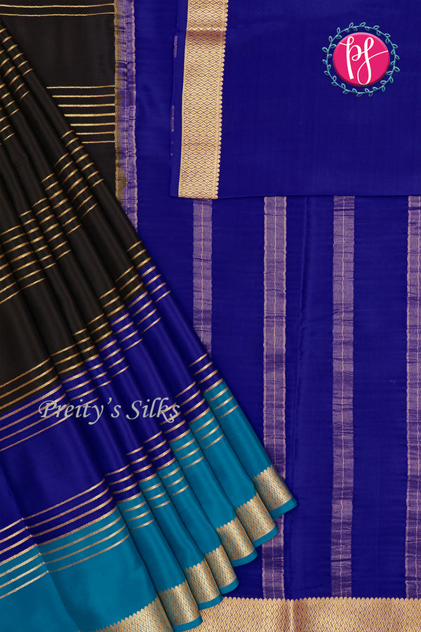 Pure Mysore Crepe Silk Saree With 3D Pattern Double border