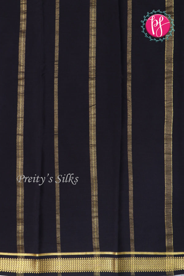 Pure Mysore Crepe Silk Saree -Red And Black-PA10650