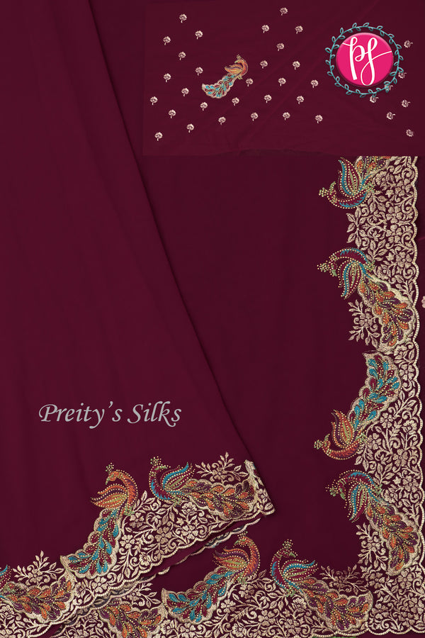 Semi Chiffon Cilk Saree-PF71480