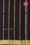 Pure Mysore Crepe Silk Saree-Red And Black-PF82729
