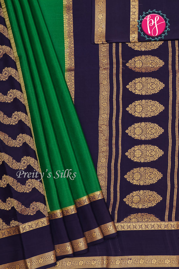 Pure Mysore Crepe Saree with Partli Pallu