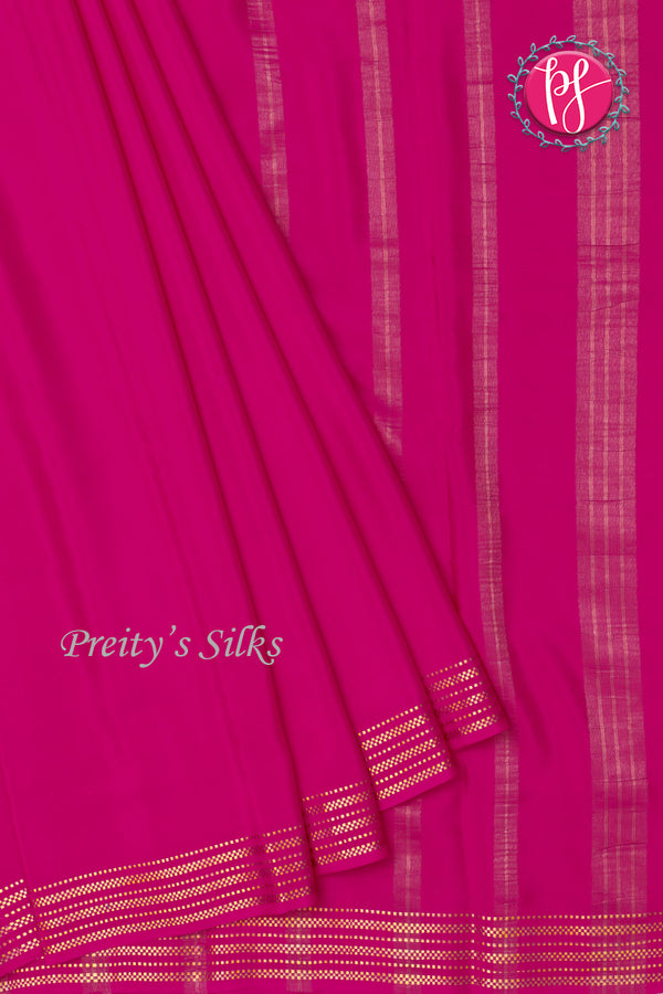 Pure Mysore Crepe Silk Saree -Pink-PF84234