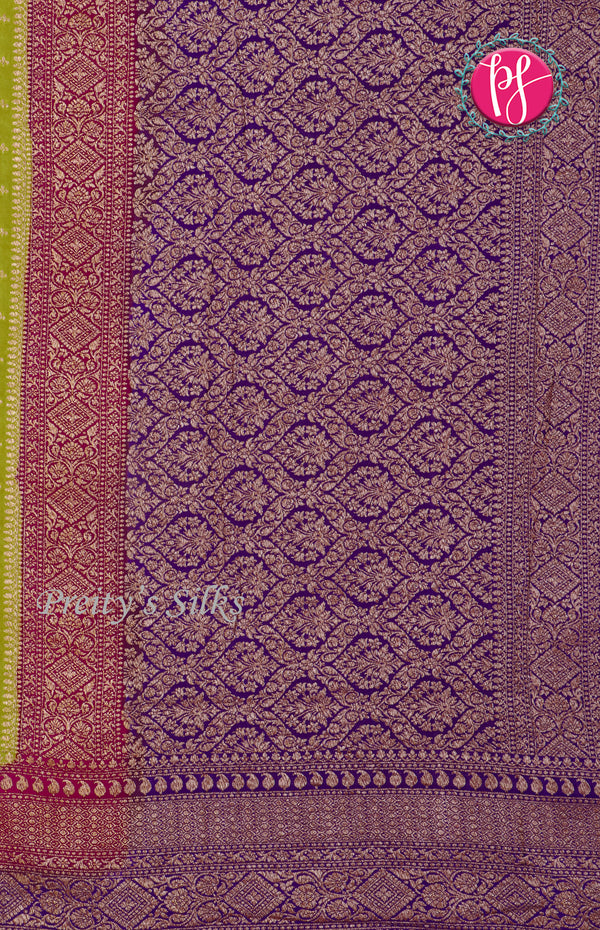 Pure Kaddi Banarasi Crepe Silk Saree-PF25891