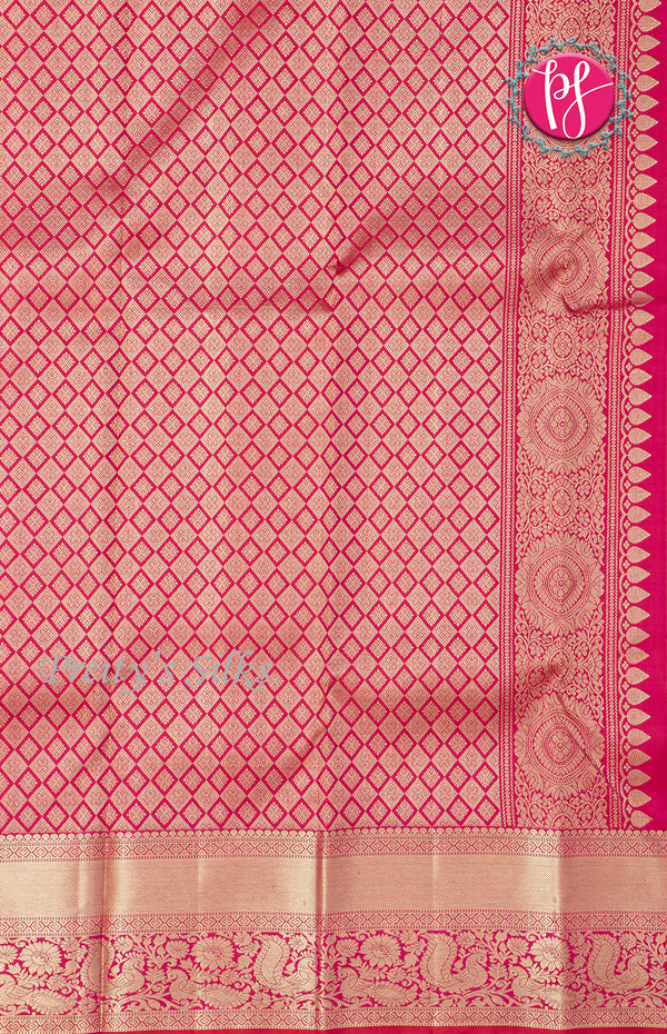Pure Kanchipuram Silk Saree-Rani Pink - PF64173