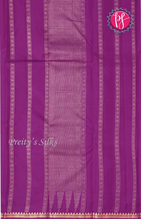 Pure Kanchipuram Silk Saree-Purple-PF68592