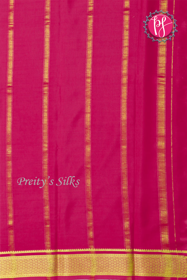 Pure Mysore Crepe Silk Saree -Mustardyellow And Pink-PF82618