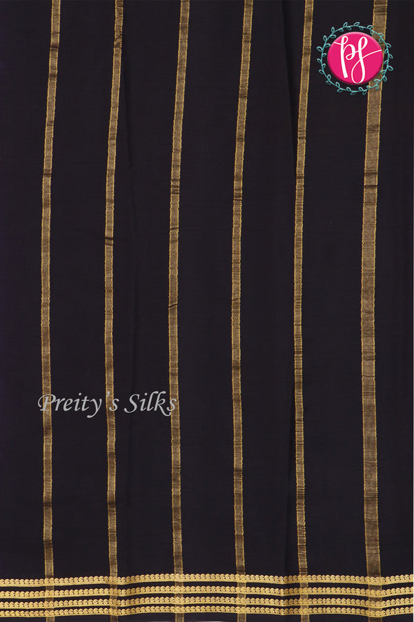 Pure Mysore Crepe Silk Saree-BabyPink And Black-PF79538