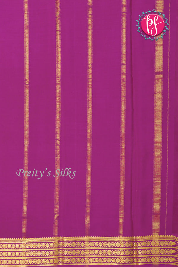 Pure Mysore Crepe Silk Saree -Olive Green And Mejentapink-PF82890