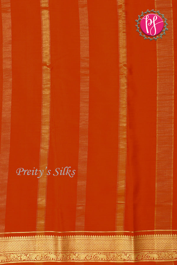 Pure Mysore Crepe Silk Saree -Orange-PA01339