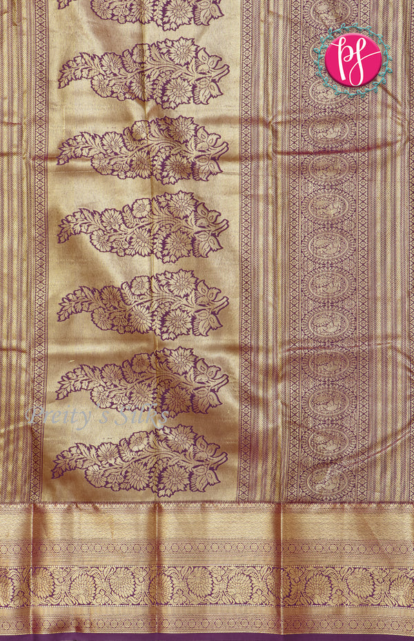 Half Pure Kanchipuram Soft Silk Saree-PF60509