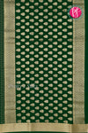 Pure Mysore Crepe Silk Saree -Dark Green-PF79466