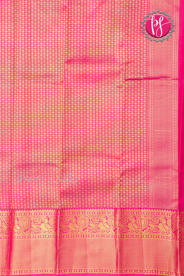 Pure Kanchipuram Silk Saree-Green And Pink-PF81253