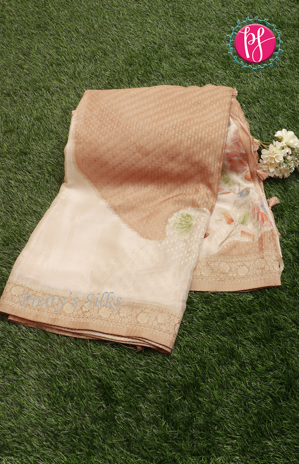 Wrinkle Chiffon Silk Saree with Bandani Prints