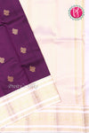 Pure Kanchipuram Silk Saree-Purple And White-PF81336