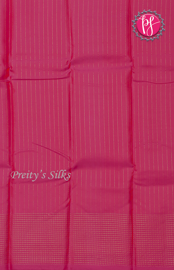 Half Pure kanchipuram silk Saree-Mustared Yellow With Pink - PF47153