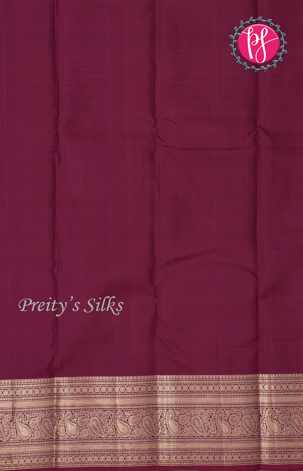 Pure Kanchipuram Silk Saree-Deep Purple with Magenta Pink -PF64175