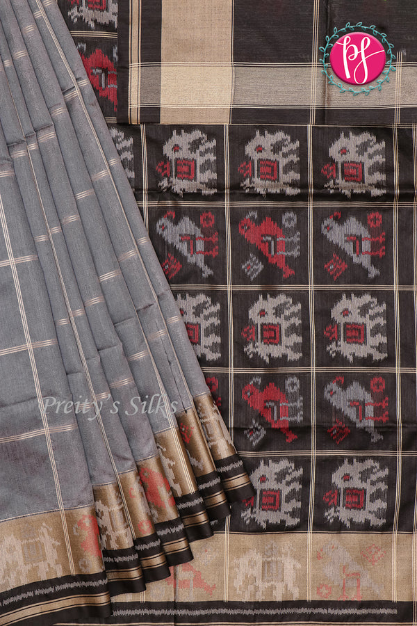 Raw Silk Saree with Patola Design