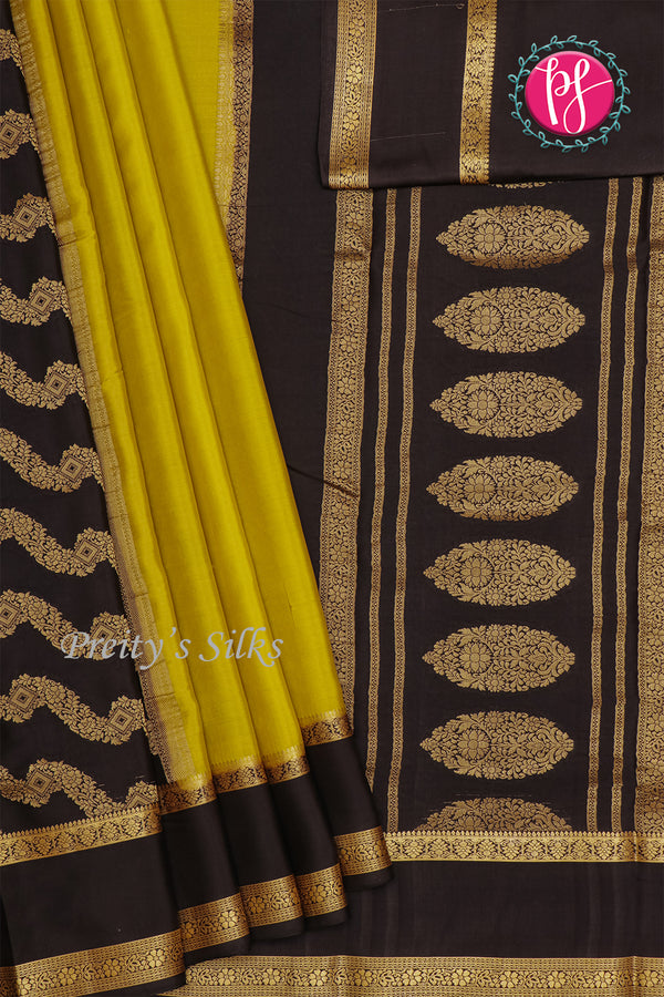 Pure Mysore Crepe Saree with Partli Pallu