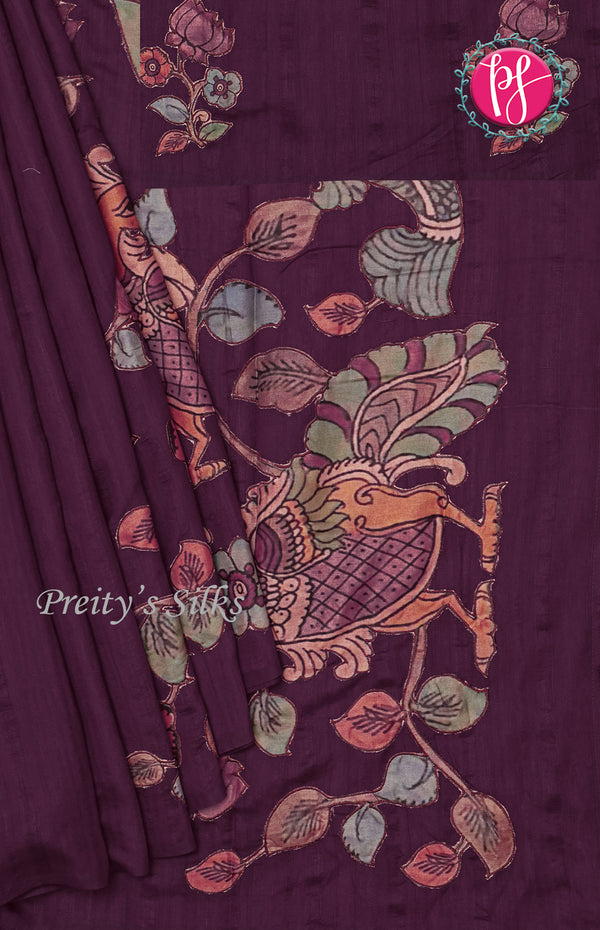 Soft Tussar Silk with Appliqué Work Saree