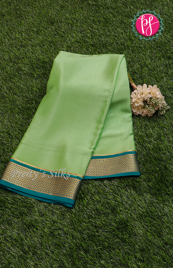 Pure Mysore Crepe Silk saree-Wheat Border