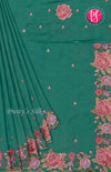 Crushed Semi Silk Saree -Flower Border