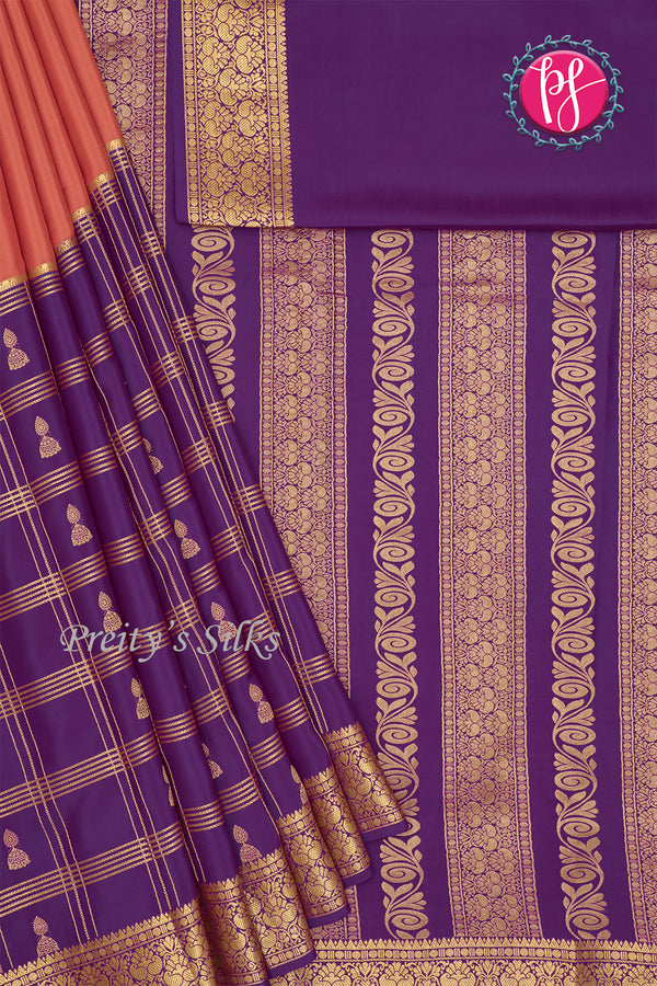 Pure Mysore Crepe Silk Saree WITH JUMKA MOFFITS