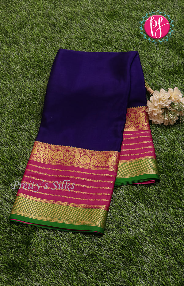 Pure Mysore Crepe Silk Saree with 3D Border