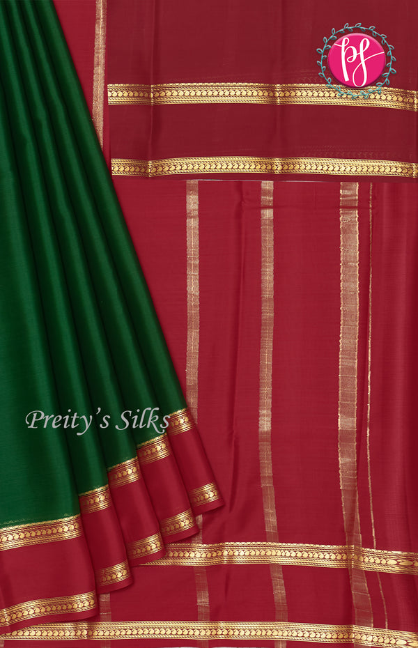 Pure Mysore Crepe Silk Saree With Bentex Border