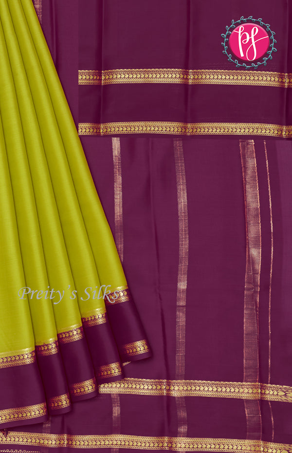 Pure Mysore Crepe Silk Saree With Bentex Border