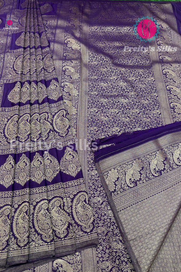 Semi Mysore Crepe Silk Saree- Brocade Design