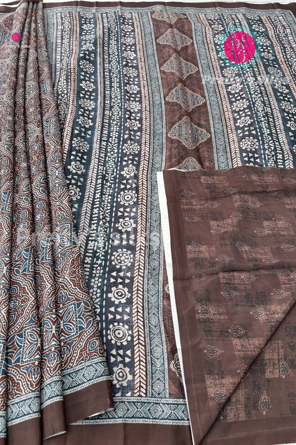 Semi Crepe Silk with Floral Printed saree -PF81116