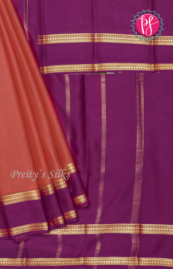 Pure Mysore Crepe Silk Saree With Bentex Border