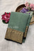 Half Pure Kanchipuram Silk Saree-Dark Grayish-green And Peacockblue-PF81379
