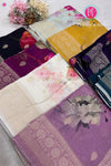 Floral Print Tussar Crepe Silk Saree