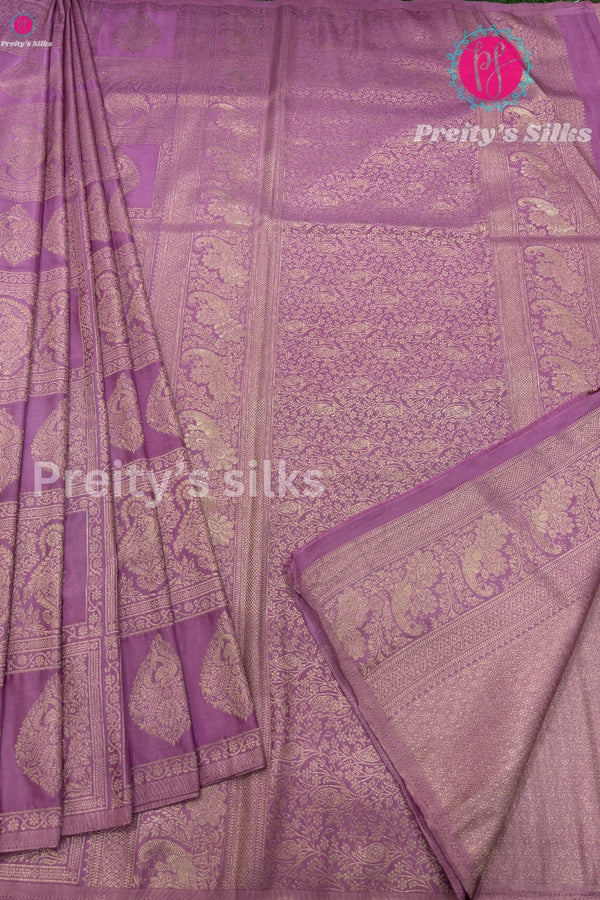 Semi Mysore Crepe Silk Saree- Brocade Design