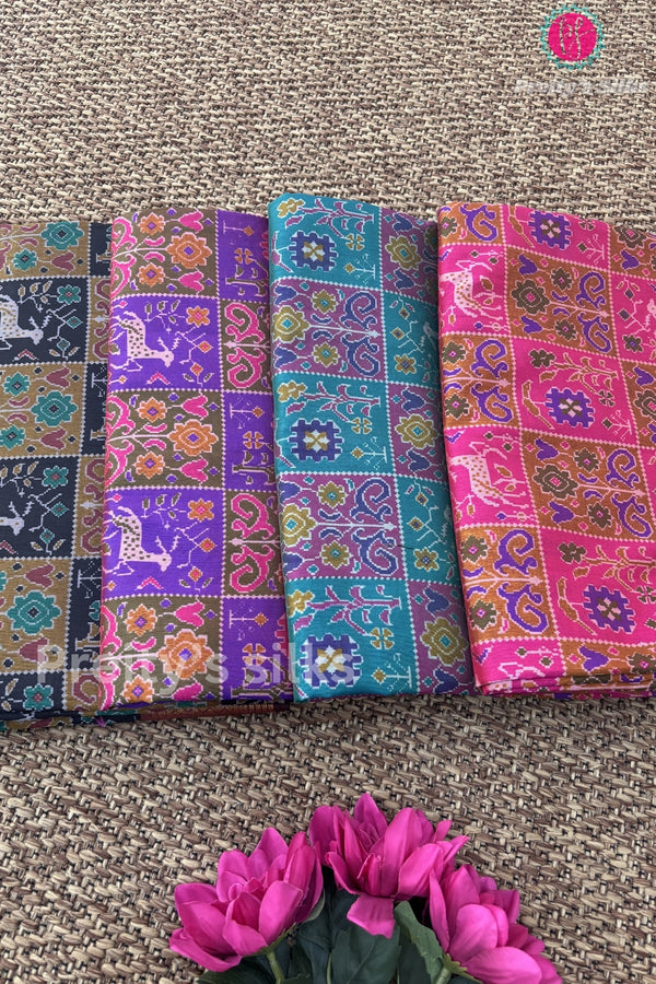 Semi Ikkat Pochampally Silk Saree-PF80127