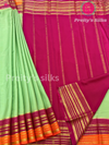 Pure Mysore Crepe SilkSaree-Ganga jamuna border style(Dual border)