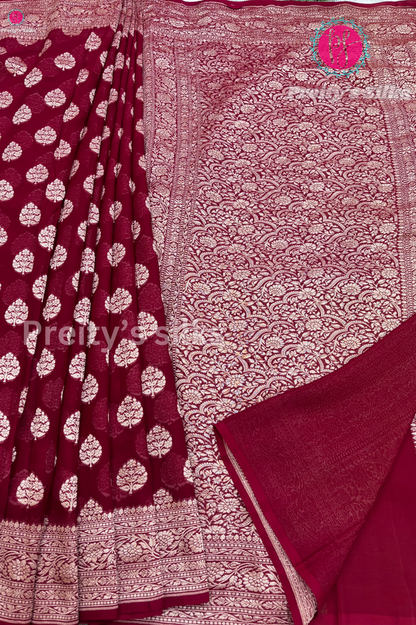 Pure Khaddi Banarasi Georgette Silk Saree