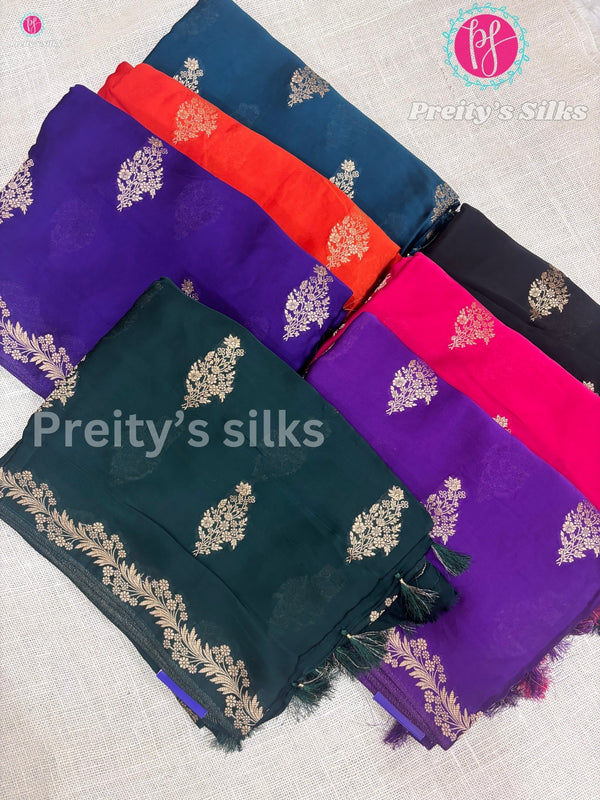 Satin Crepe Silk saree