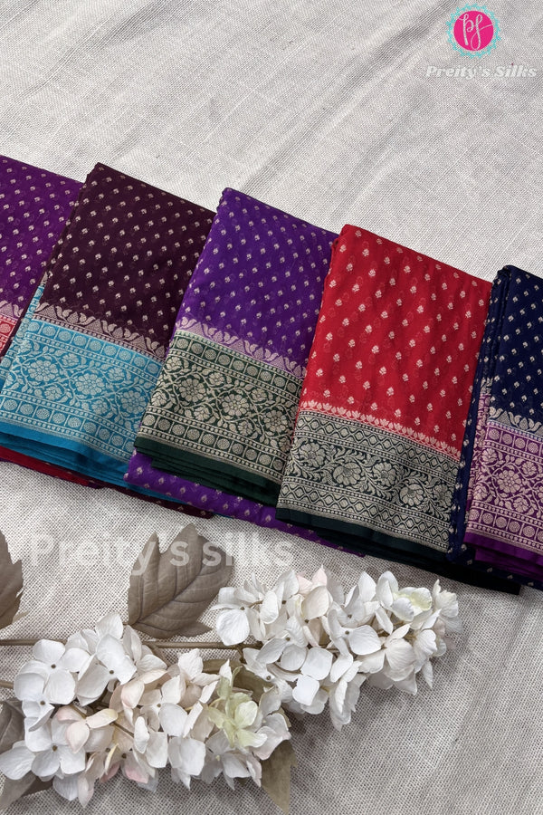 SEMI TUSSAR GEORGETTE SILK SAREE-PF37669