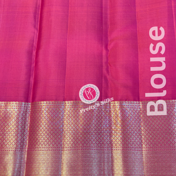 Pure Kanjeevaram silk-Deep Wine with Orangish pink-PY02630