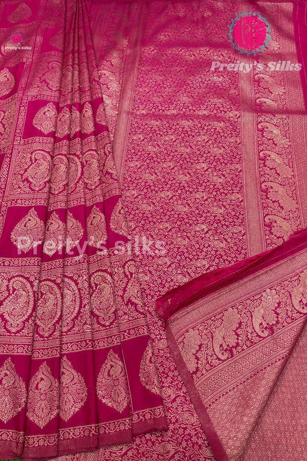 Semi Mysore Crepe Silk Saree- Brocade Design