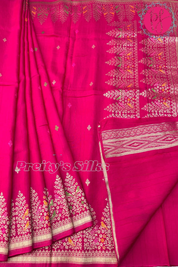 Semi Dupion Crepe Silk Saree-PF67834