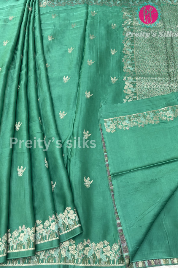 Satin Crepe Silk Saree-PF77989