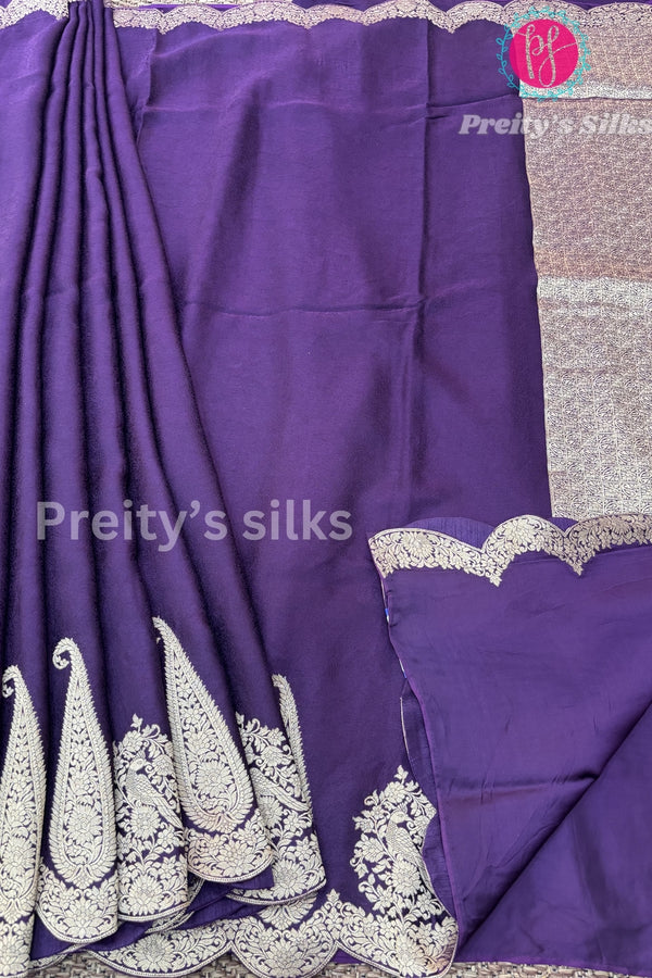 Banarasi Satin Crepe Silk Saree- PF77555