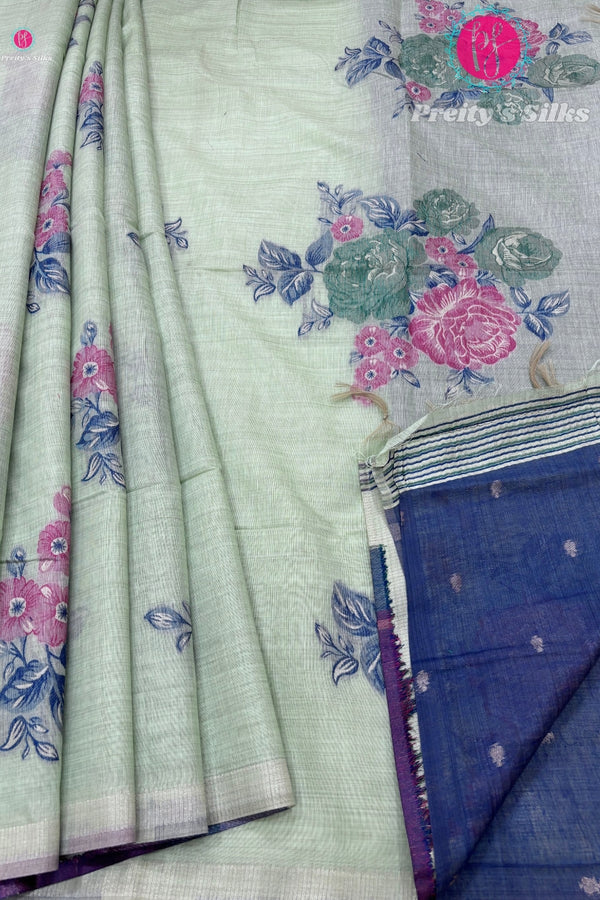 Cotton Blend Silk Saree
