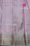Pure Kanchipuram Silk Saree-Denim blue And Lightpink-PF75964