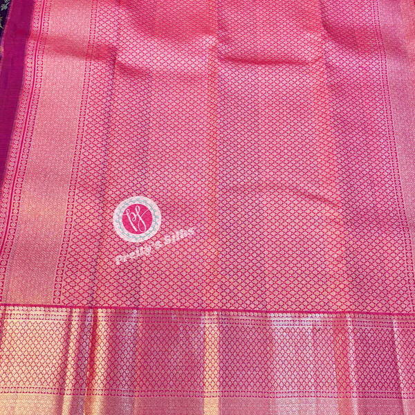 Pure Kanjeevaram silk-Deep Wine with Orangish pink-PY02630