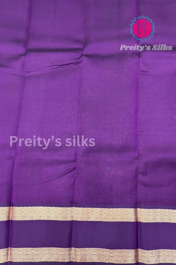 Half Pure kanchipuram Silk Saree-PF81366-Dual Shade onion pink with winish purple